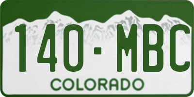 CO license plate 140MBC