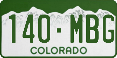 CO license plate 140MBG