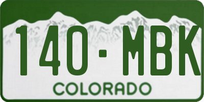 CO license plate 140MBK