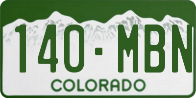 CO license plate 140MBN