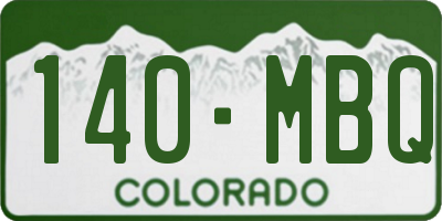CO license plate 140MBQ