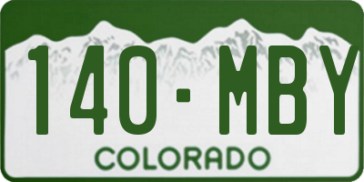 CO license plate 140MBY