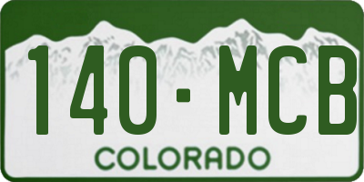 CO license plate 140MCB
