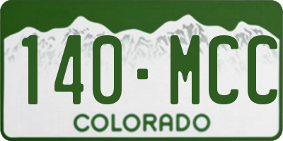 CO license plate 140MCC