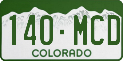 CO license plate 140MCD