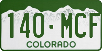 CO license plate 140MCF