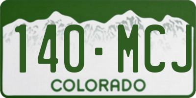 CO license plate 140MCJ