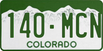 CO license plate 140MCN