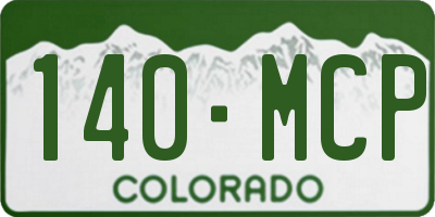 CO license plate 140MCP