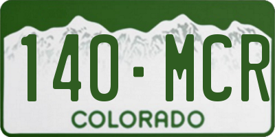 CO license plate 140MCR