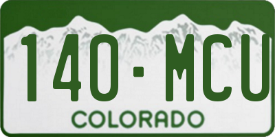 CO license plate 140MCU