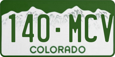CO license plate 140MCV