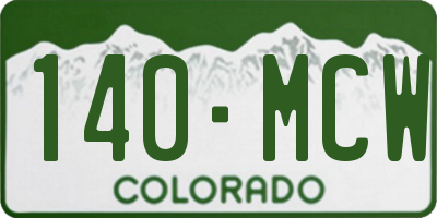 CO license plate 140MCW