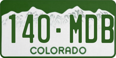 CO license plate 140MDB