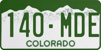 CO license plate 140MDE