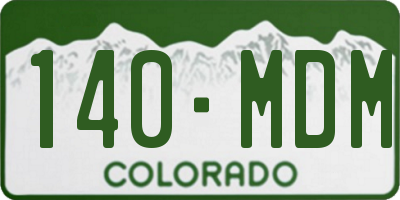 CO license plate 140MDM