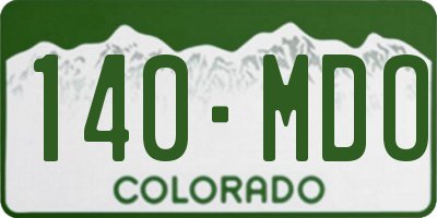 CO license plate 140MDO