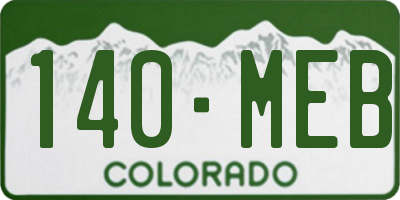 CO license plate 140MEB