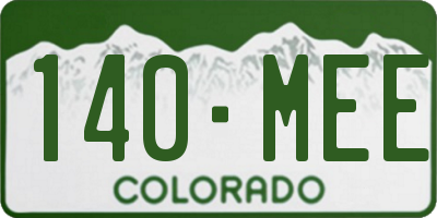 CO license plate 140MEE