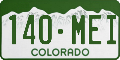 CO license plate 140MEI