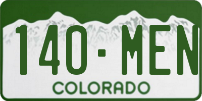 CO license plate 140MEN