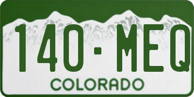 CO license plate 140MEQ