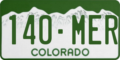 CO license plate 140MER