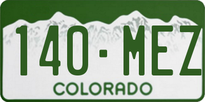 CO license plate 140MEZ