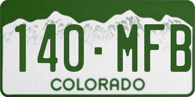 CO license plate 140MFB