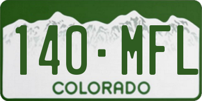 CO license plate 140MFL