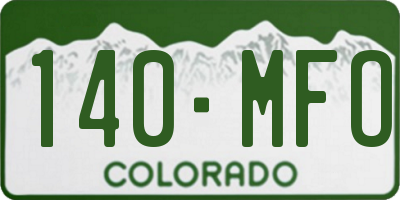 CO license plate 140MFO