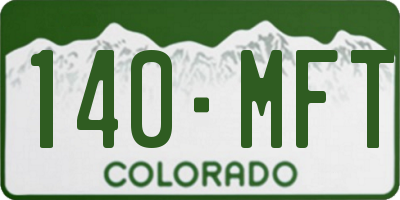 CO license plate 140MFT
