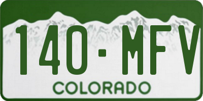 CO license plate 140MFV