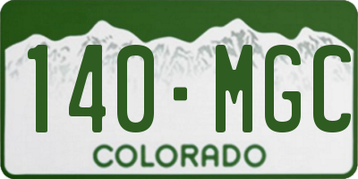 CO license plate 140MGC
