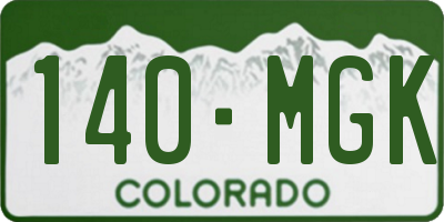 CO license plate 140MGK
