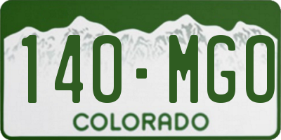 CO license plate 140MGO