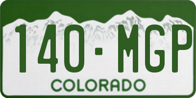 CO license plate 140MGP