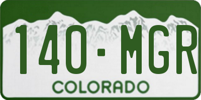 CO license plate 140MGR