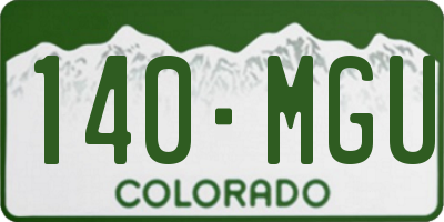 CO license plate 140MGU