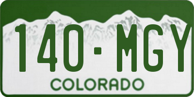 CO license plate 140MGY