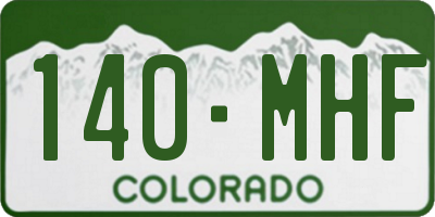 CO license plate 140MHF
