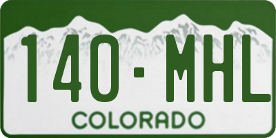CO license plate 140MHL