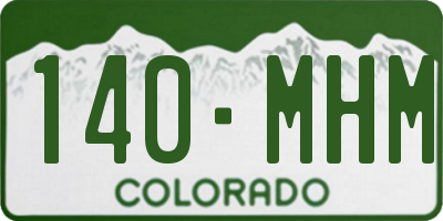 CO license plate 140MHM