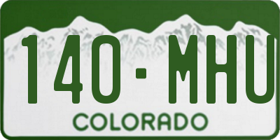 CO license plate 140MHU