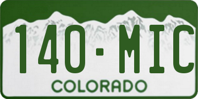 CO license plate 140MIC