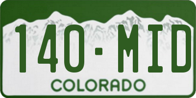 CO license plate 140MID