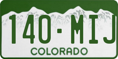 CO license plate 140MIJ