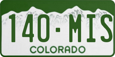 CO license plate 140MIS