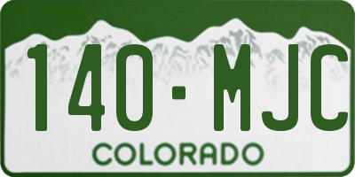 CO license plate 140MJC