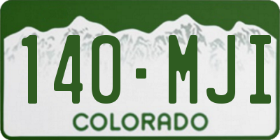 CO license plate 140MJI